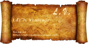 Léh Vladimir névjegykártya